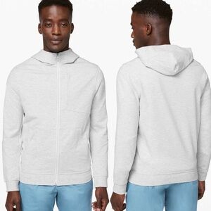 Lululemon City Sweat Zip Hoodie Heathered Light Grey Size Medium‎ Full Zipper M